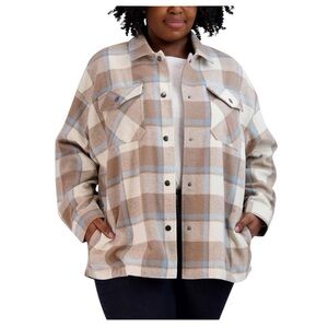 HFX Women's Heavy Flannel Plaid Shirt Jacket Size: XXL